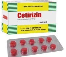 Cetirizin (đỏ) TIPHARCO(tiền giang)(100V) (hộp)