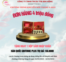 CHƯƠNG TRÌNH THÁNG 5: ĐƠN HÀNG 4 TRIỆU ĐỒNG TẶNG NGAY 1 HỘP SÂM NGOẠI GINTONIC PLUS