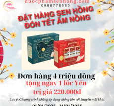 Chương trình tháng 1: Đơn hàng 4 triệu đồng tặng ngay 1 lốc Yến trị giá 220,000đ